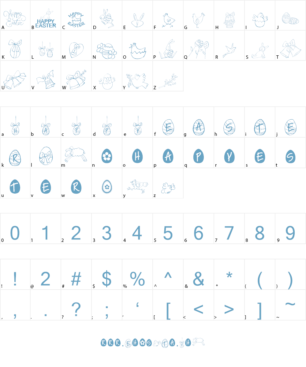 HAPPY EASTER Font Character